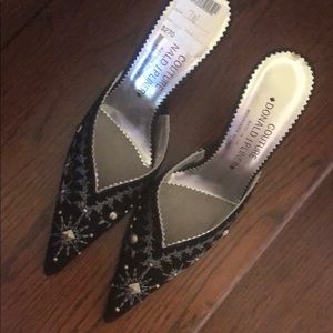 Donald J Pliner Couture black/silver hardware heel